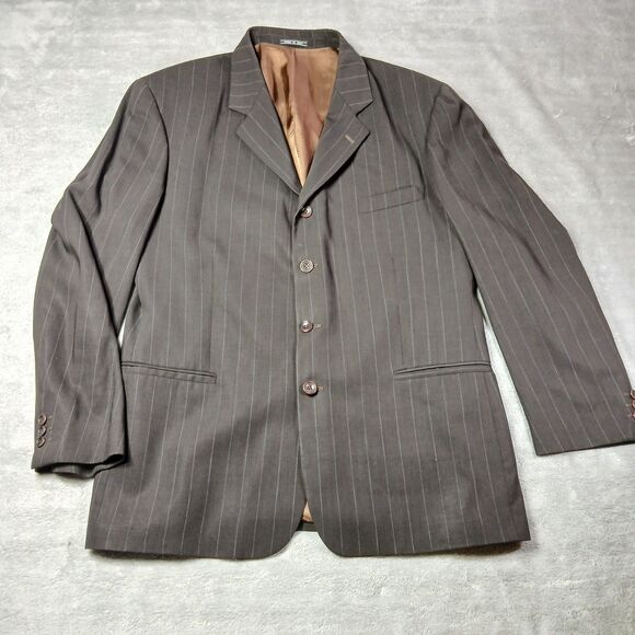 Ermenegildo Zegna 46R Brown Striped Blazer Milanese-Minimalism Italy Sport Coat